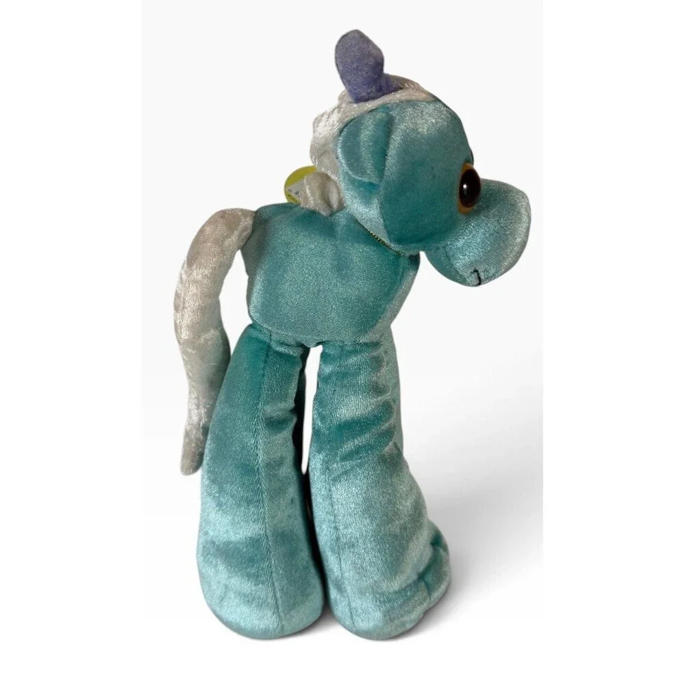 10.5 Inch JAKKS Pacific 2000 Limbo Legs Eunice the Unicorn Plush Blue Purple